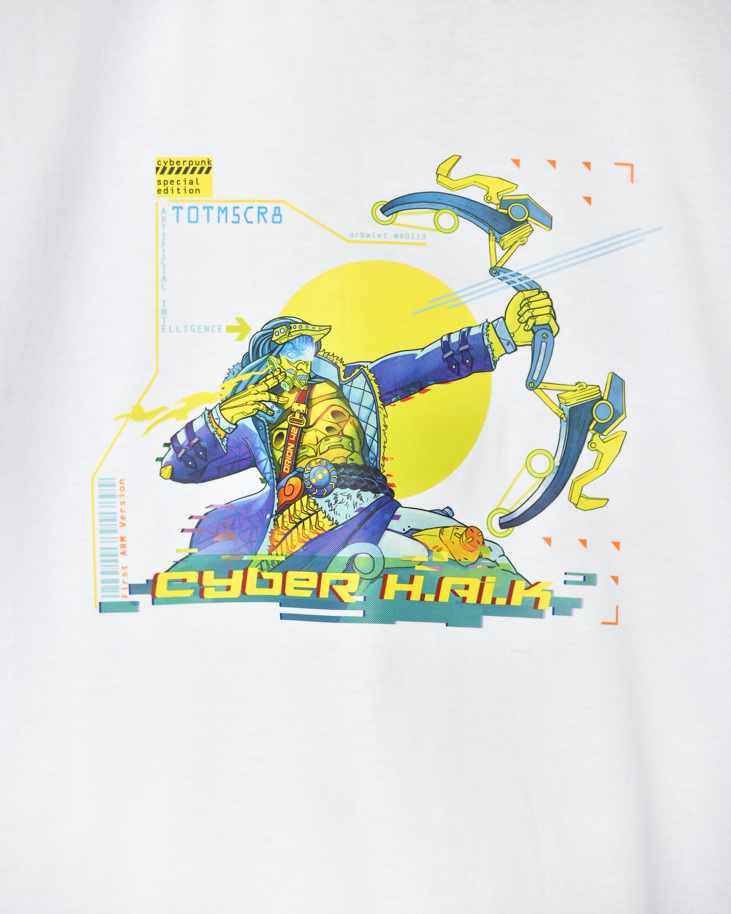 Cyber Haik - White Graphic Tee
