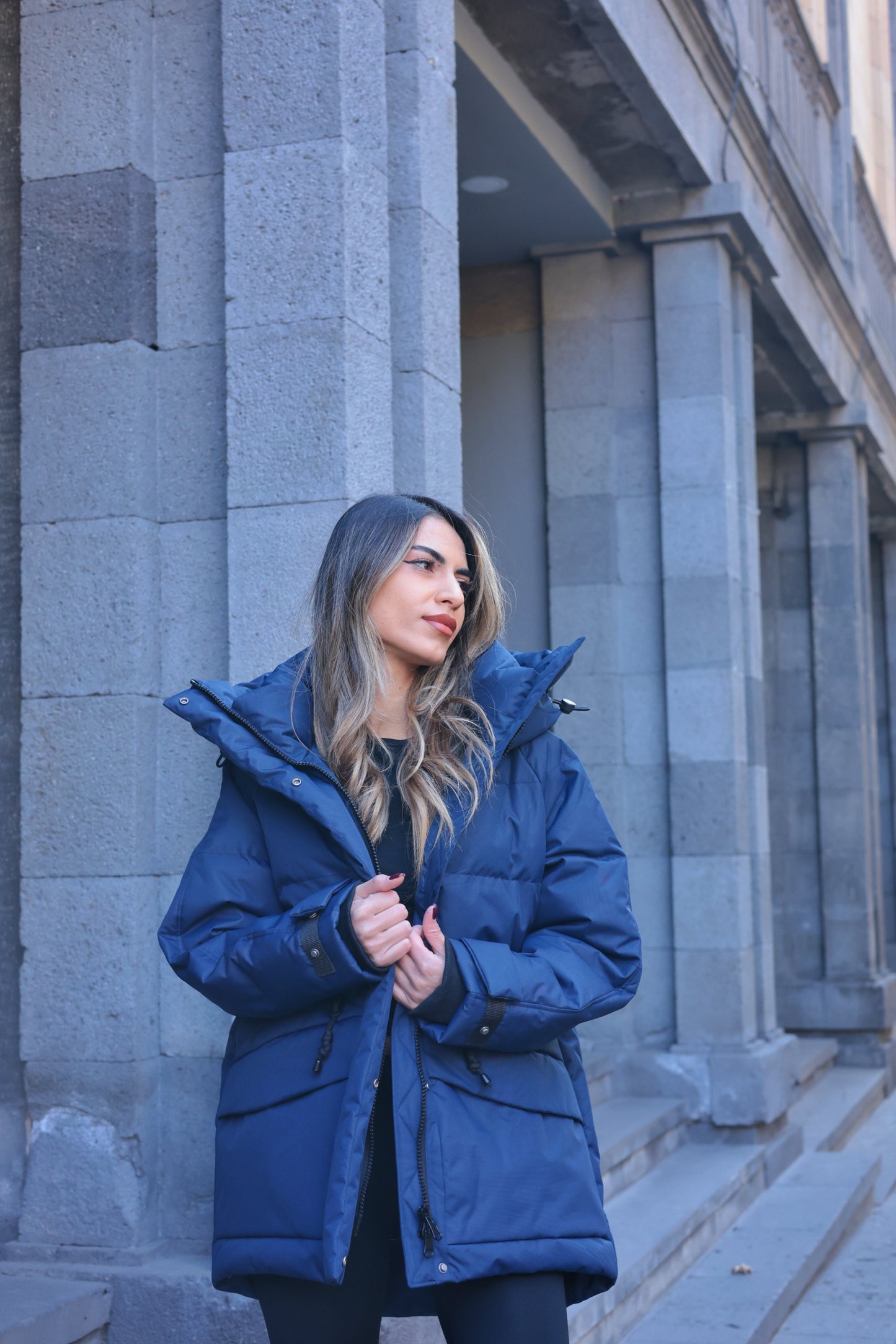 Winter warm jacket - dark blue