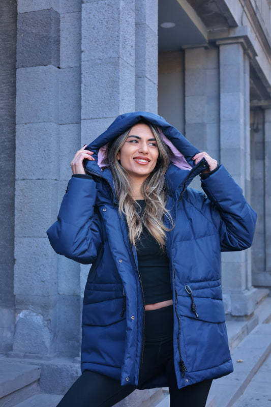 Winter warm jacket - dark blue