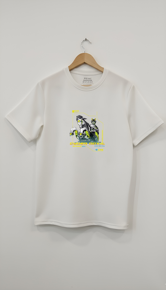 Cyber Davit - White Graphic Tee