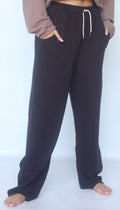 Wide-Leg Waffle Cotton Sweatpants