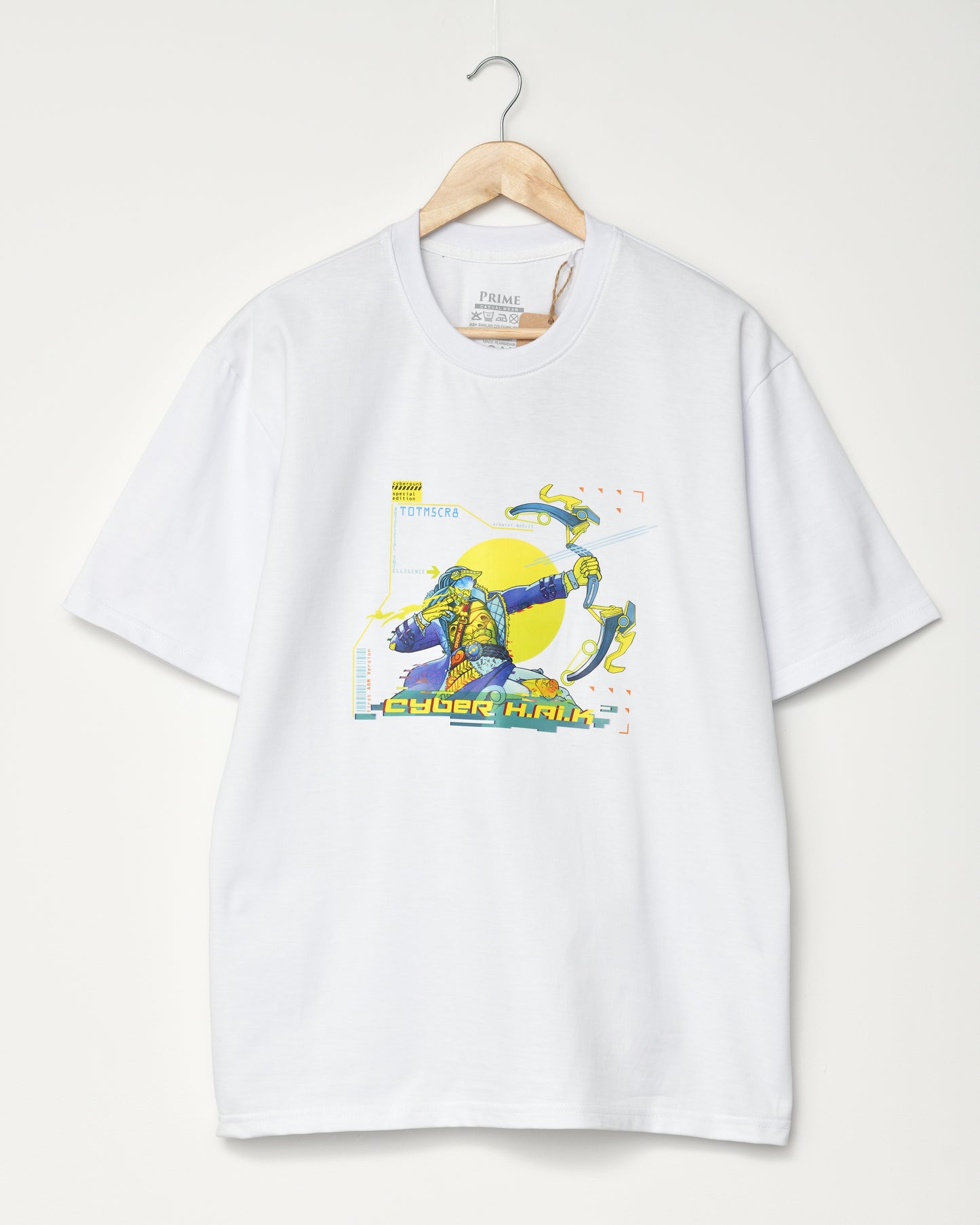 Cyber Haik - White Graphic Tee (Over Size)