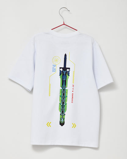 Cyber Evgenia - Future in Your Hands - White Oversized Tee (Neon) - For Kids