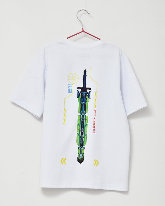 Cyber Evgenia - Future in Your Hands - White Oversized Tee (Neon) - For Kids