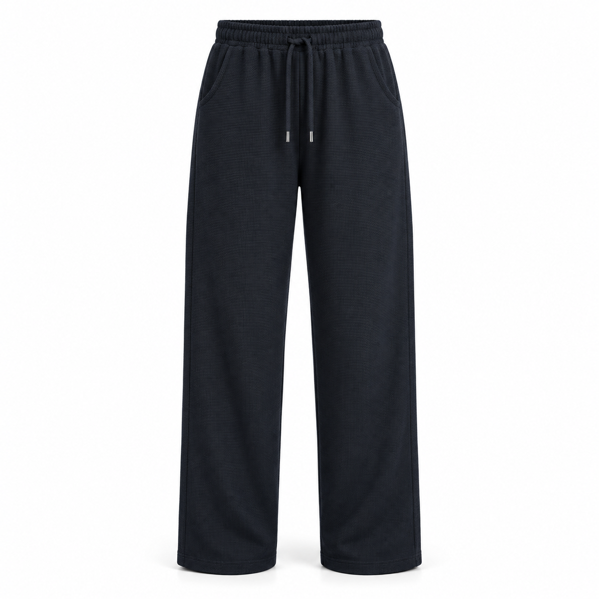 Waffle Hoodie & Pants - Black Set