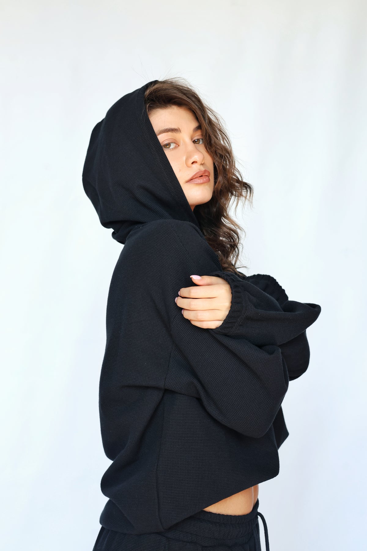 Waffle Hoodie & Pants - Dark Blue Set